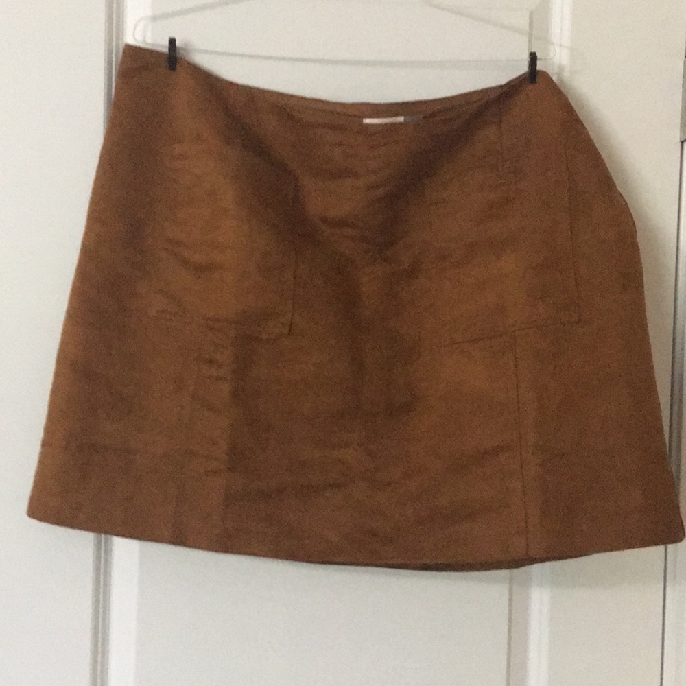 Faux suede mini skirt!
